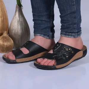 صندل مردانه برند شهپر مدل ماهان ۱۰۱ (مشکی)